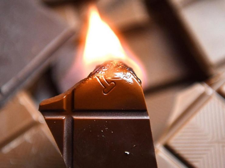 тест огнем шоколад